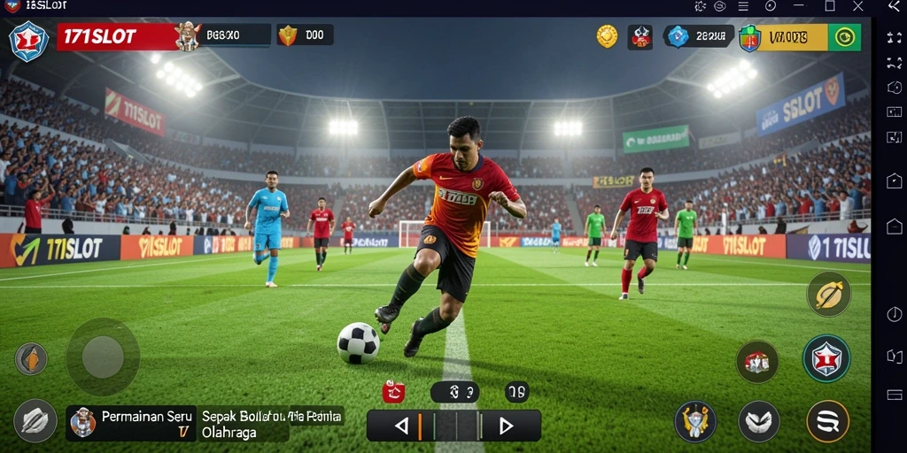 Tampilan gameplay seru di 171SLOT dengan aksi sepak bola yang mendebarkan.
