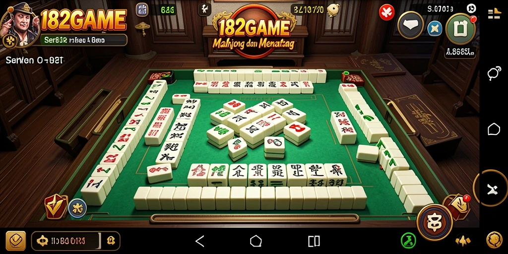 Tampilan gameplay seru di 182GAME dengan fitur Mahjong yang menarik.