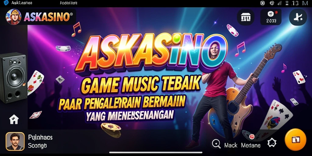 Tampilan menarik gameplay <strong>ASKASINO</strong> dengan berbagai lagu favorit.