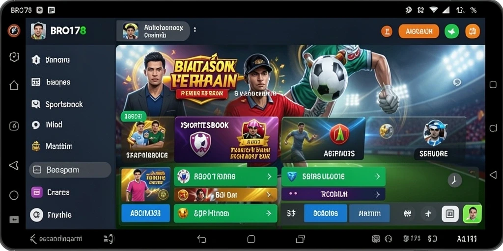 Tampilan menarik aplikasi Sportsbook saat memasang taruhan langsung.