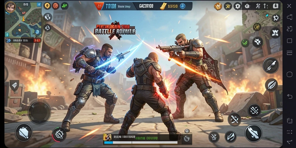 Tangkapan layar gameplay GACOR108 yang mendebarkan saat pertarungan berlangsung.