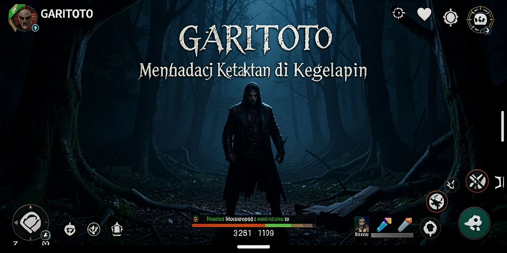 Gameplay menakutkan di GARITOTO dengan suasana kelam.
