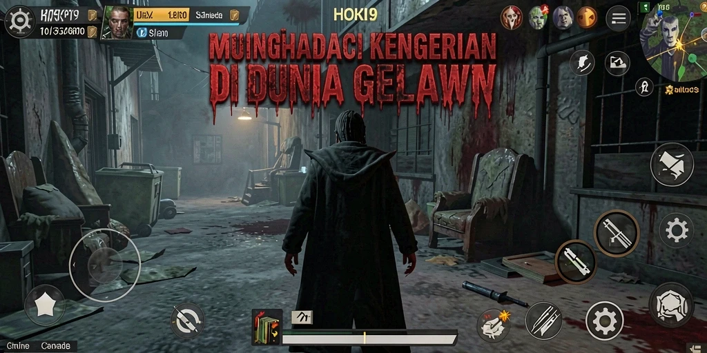 Tampilan gameplay menakutkan dalam HOKI9 dengan suasana gelap dan misterius.
