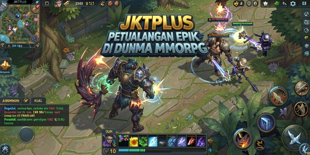 Screenshot gameplay JKTPLUS yang menampilkan pertempuran seru di dunia MMORPG.
