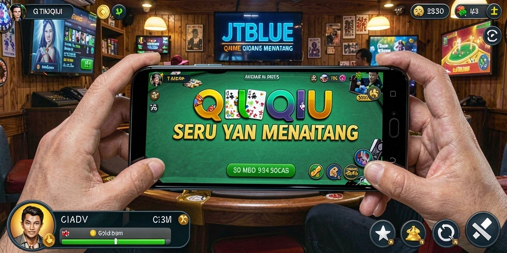 Tangkapan layar JTBLUE menampilkan momen seru saat bermain QiuQiu.