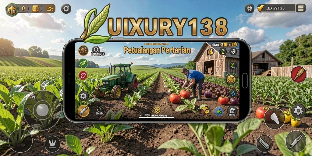 Tampilan gameplay menarik dari LUXURY138 dengan aktivitas bertani.