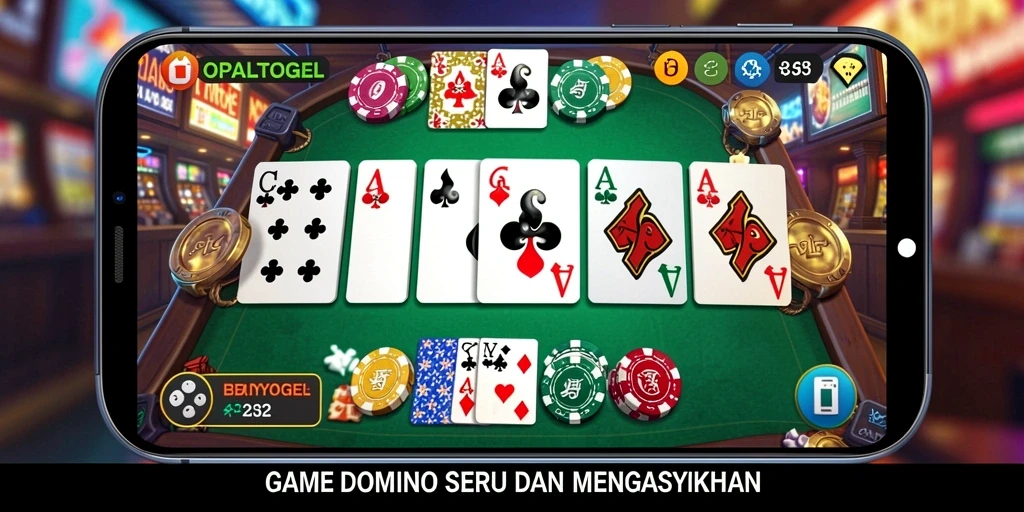 Screenshot utama OPALTOGEL menampilkan gameplay Domino yang seru.