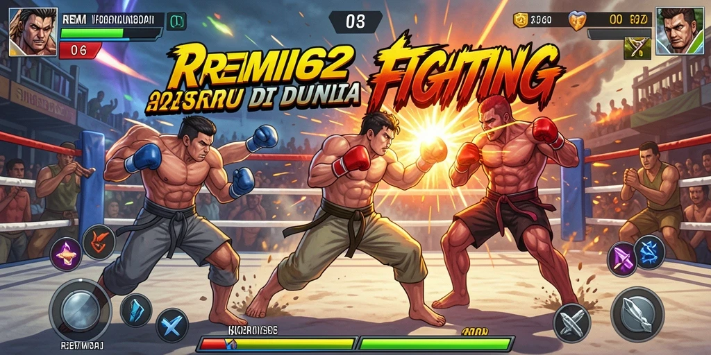 Tampilan gameplay mendebarkan dari REMI62 dalam pertarungan Fighting.
