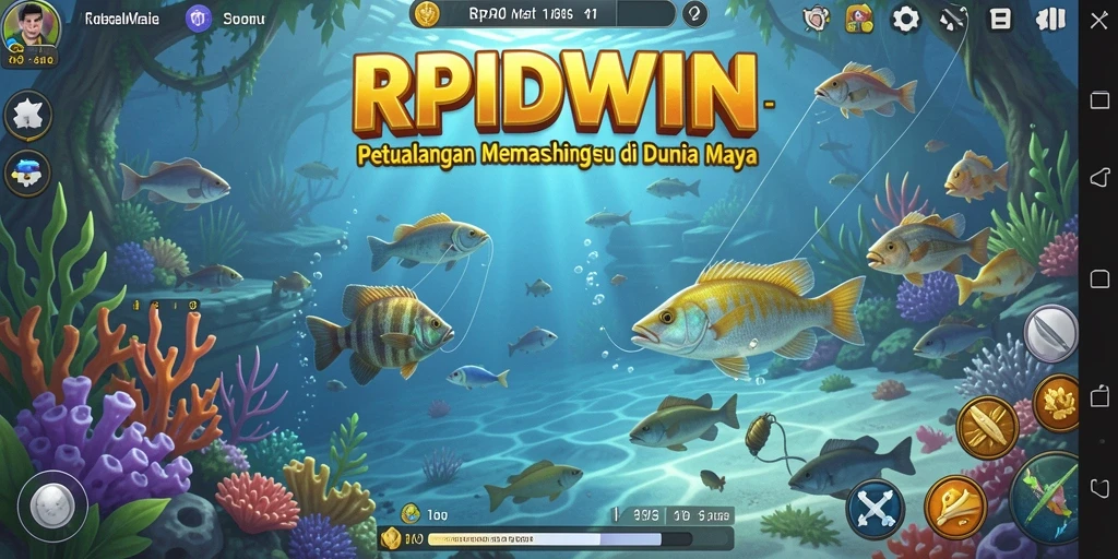 Screenshot RPIDWIN menampilkan gameplay memancing yang mendebarkan.