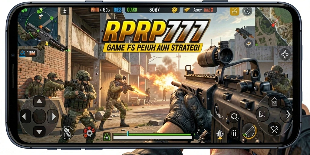 Tampilan screenshot RPRP777 yang penuh aksi di medan tempur FPS.