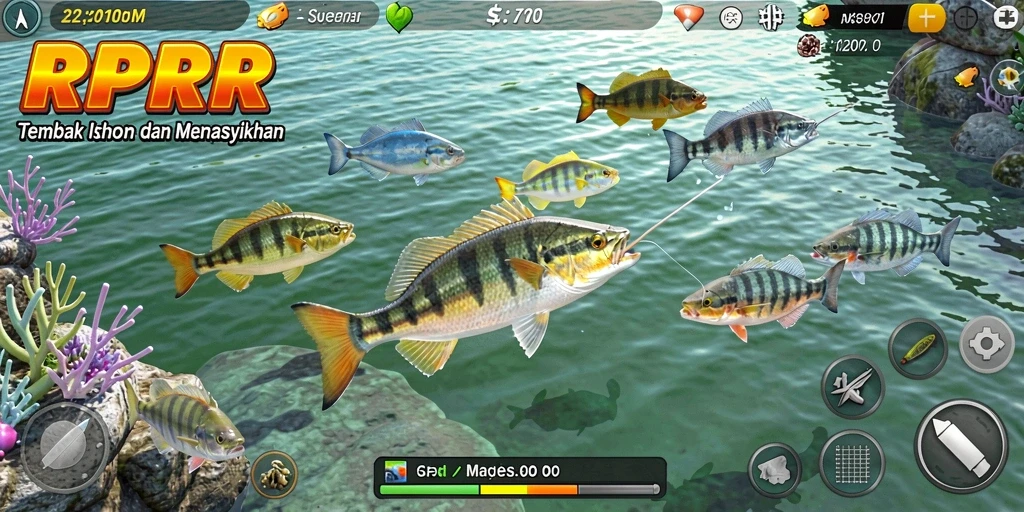 Tangkapan layar gameplay Tembak Ikan RPRR yang menarik dan penuh aksi.