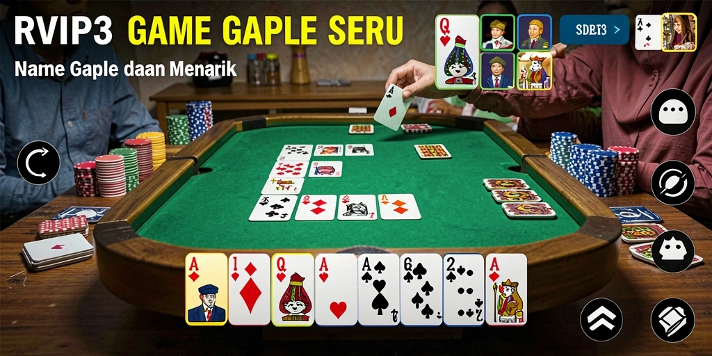Screenshot dari gameplay seru Gaple di RVIP3.