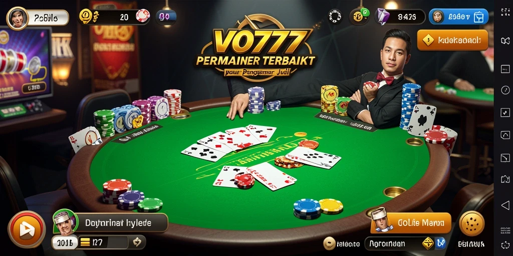 Screenshot VO777 menampilkan aksi seru permainan Poker yang mendebarkan.