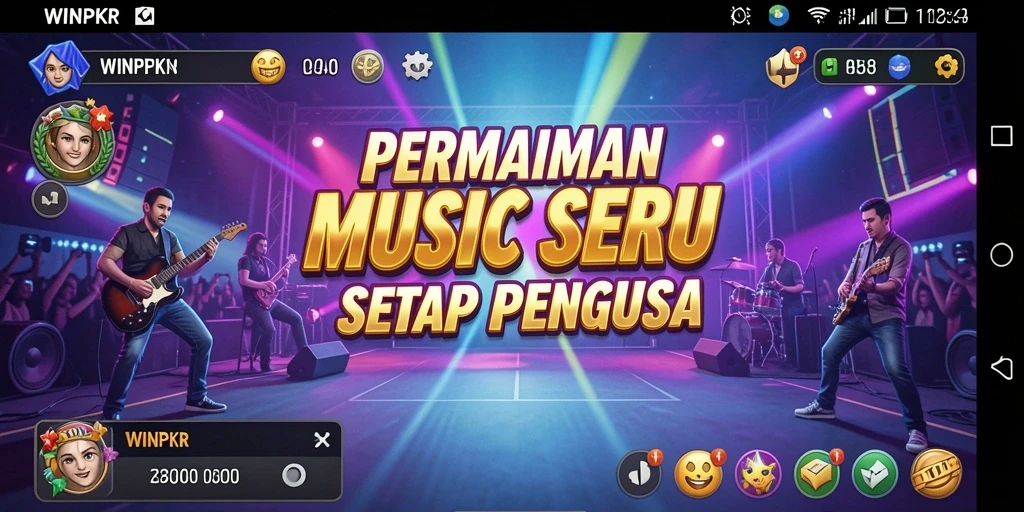 Screenshot WINPKR menampilkan gameplay musik yang dinamis dan interaktif.